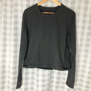 Lululemon Womens Grey Cropped Crewneck Sweater